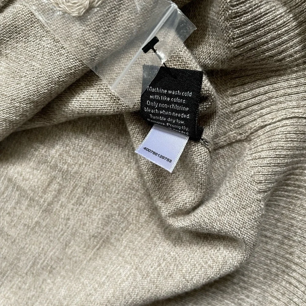 Apt 9 Merino Wool Blend Oatmeal Gray Long Sleeve V Neck Sweater Men’s XXL Tall